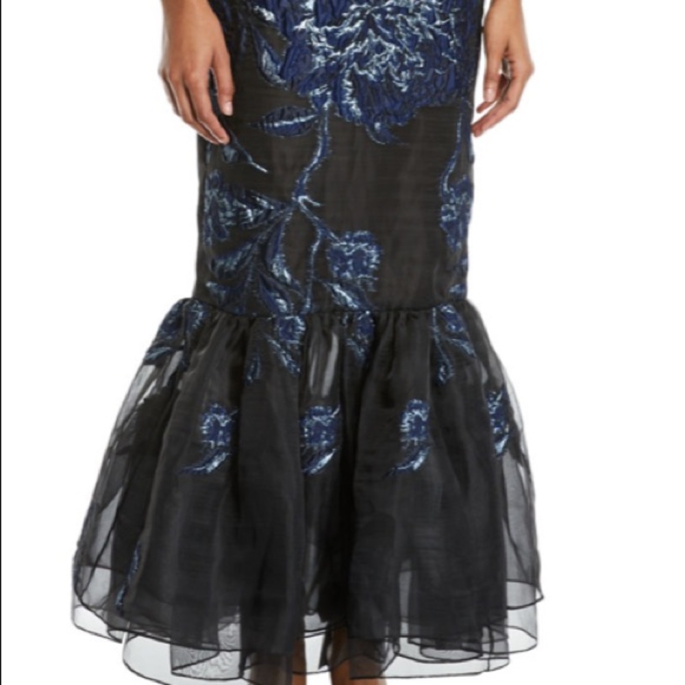 David Meister Embroidered Tulip-Hem Gown - Picture 5 of 5